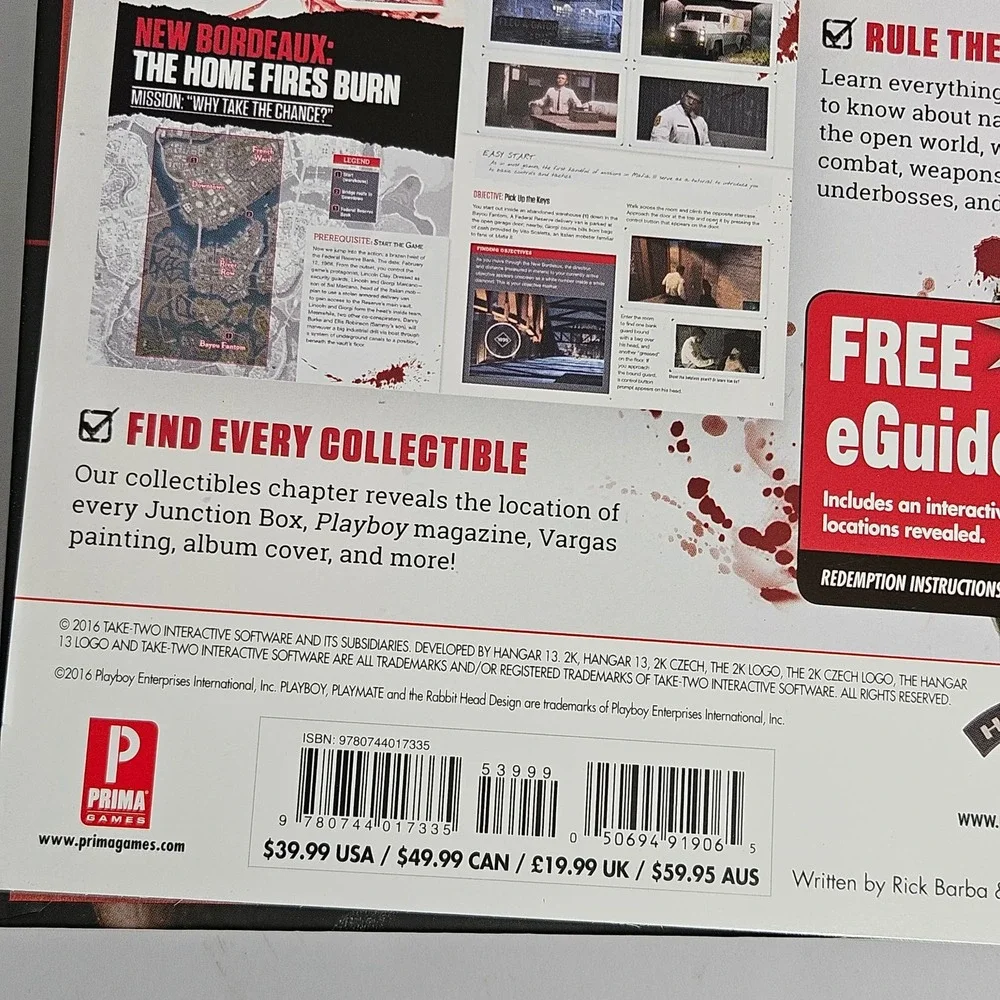 Mafia III Collector's Edition Strategy Guide Hardcover Prima Games with Calendar